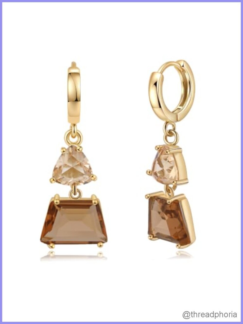 14K Gold Plated Huggie Hoop Earrings for Women Hypoallergenic Crystal Drop